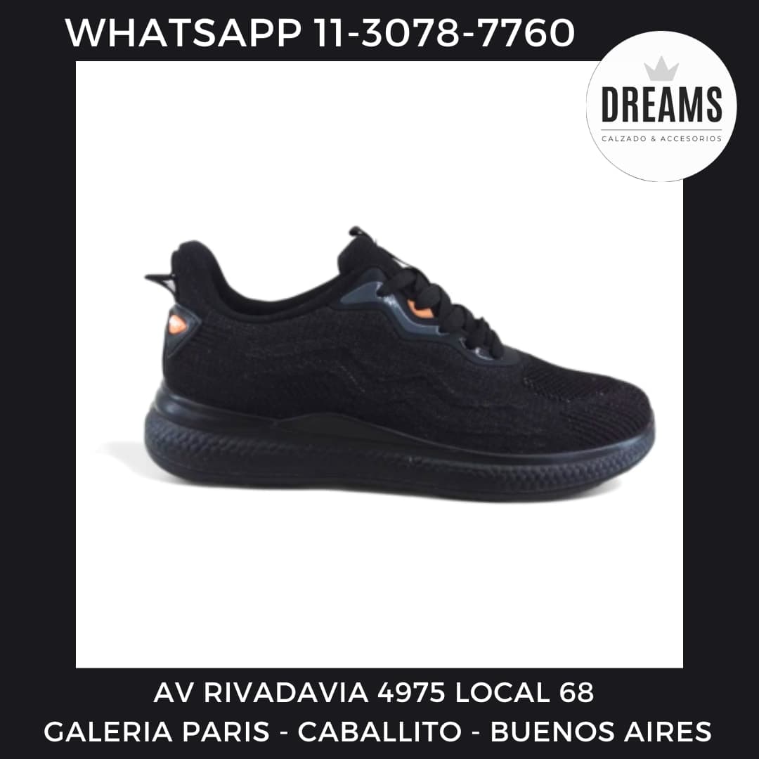 Zapatillas deportivas para hombre con cordones negro total black 333