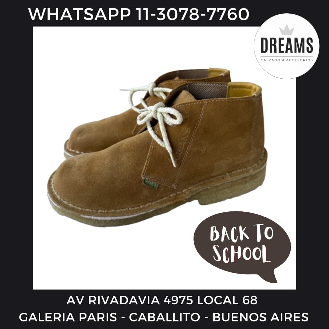 Botitas de gamuza colegiales escolares beige para uniformes