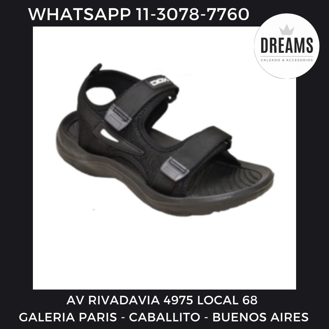 Sandalias con abrojos para hombre negro