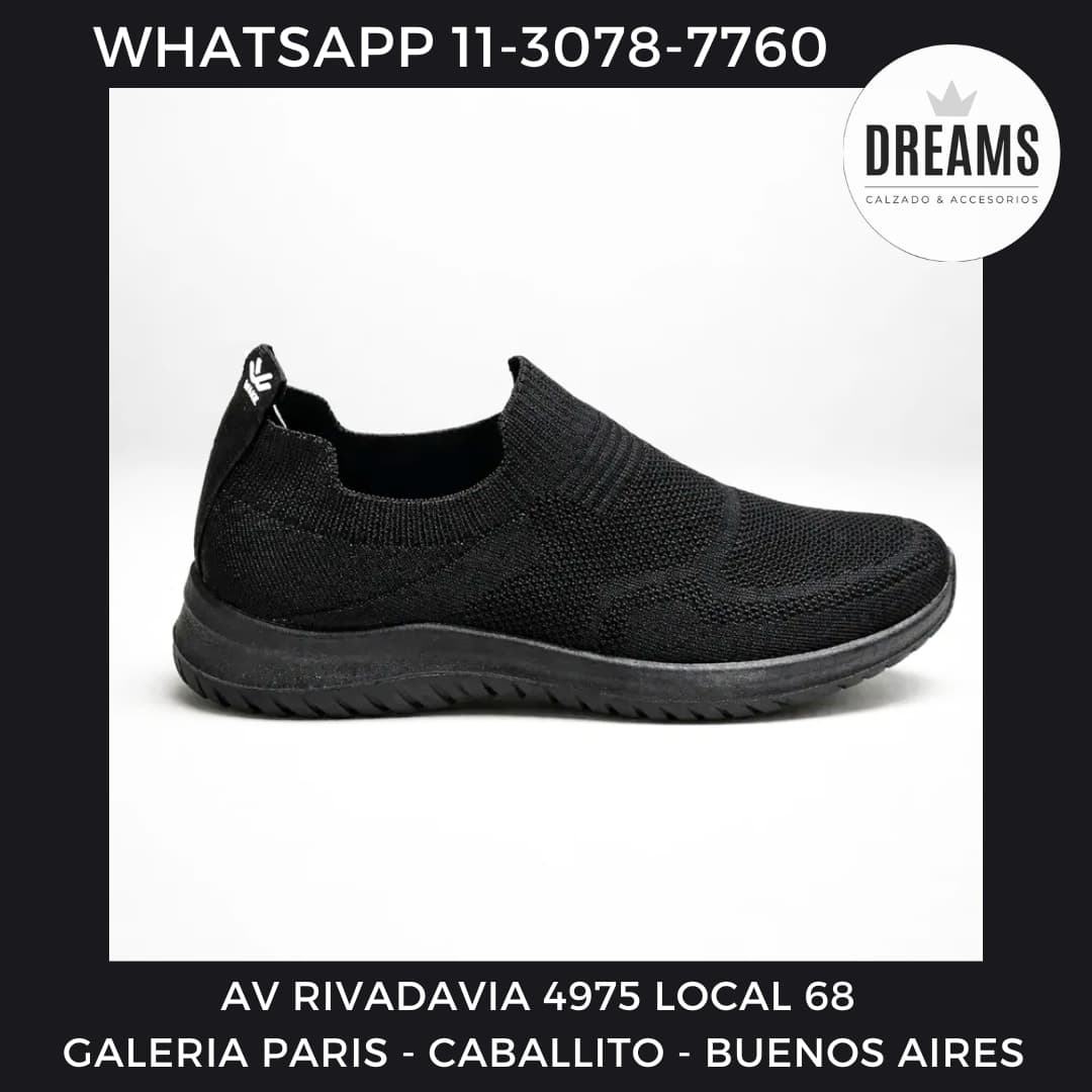 Zapatillas para mujer y varon tipo media pancha sin cordones total black negro