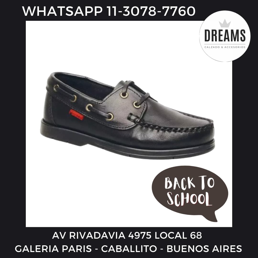 Zapatos colegiales escolares Marcel nauticos con cordones negro