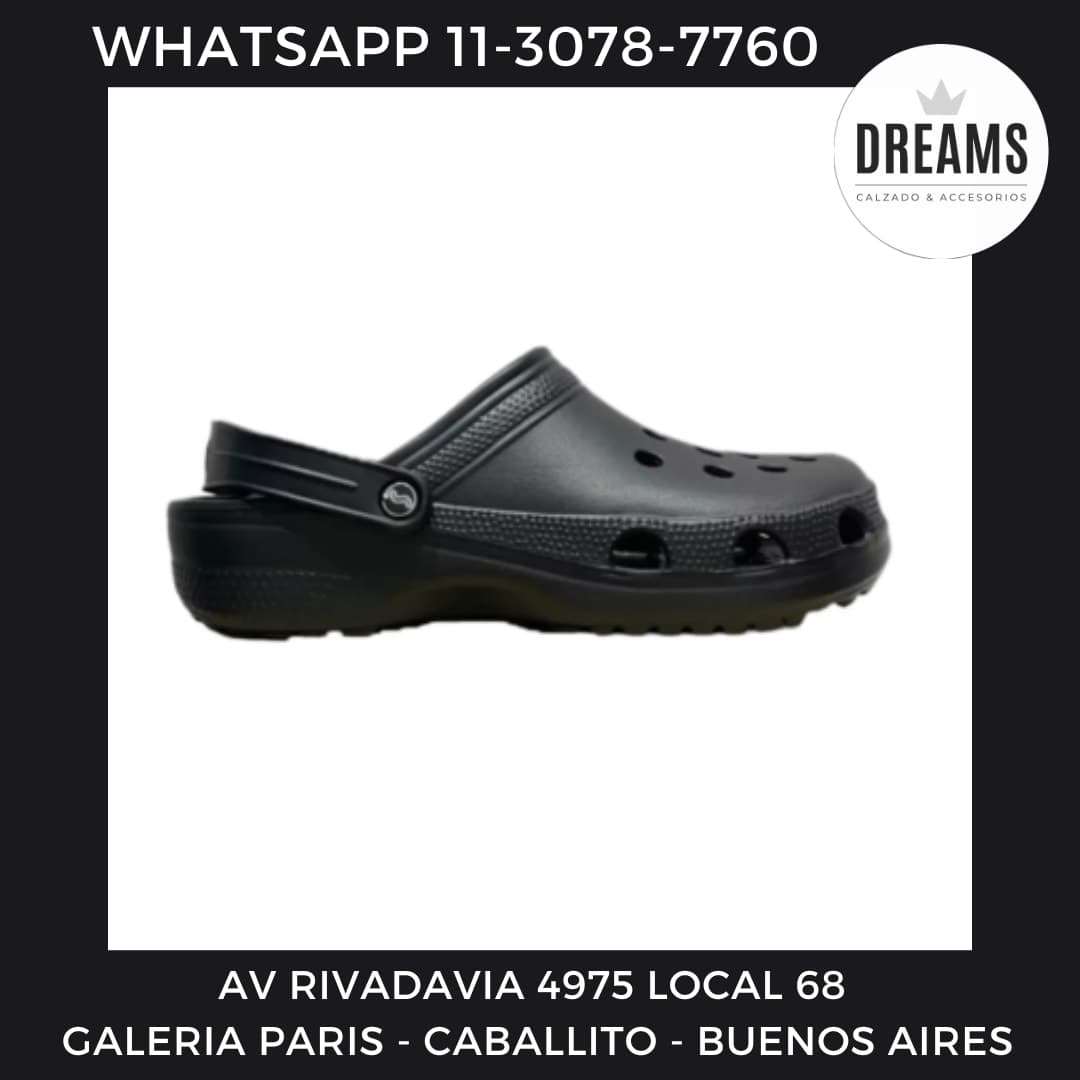 zuecos tipo crocs Seawalk lisos negro mujer varon niño hombre